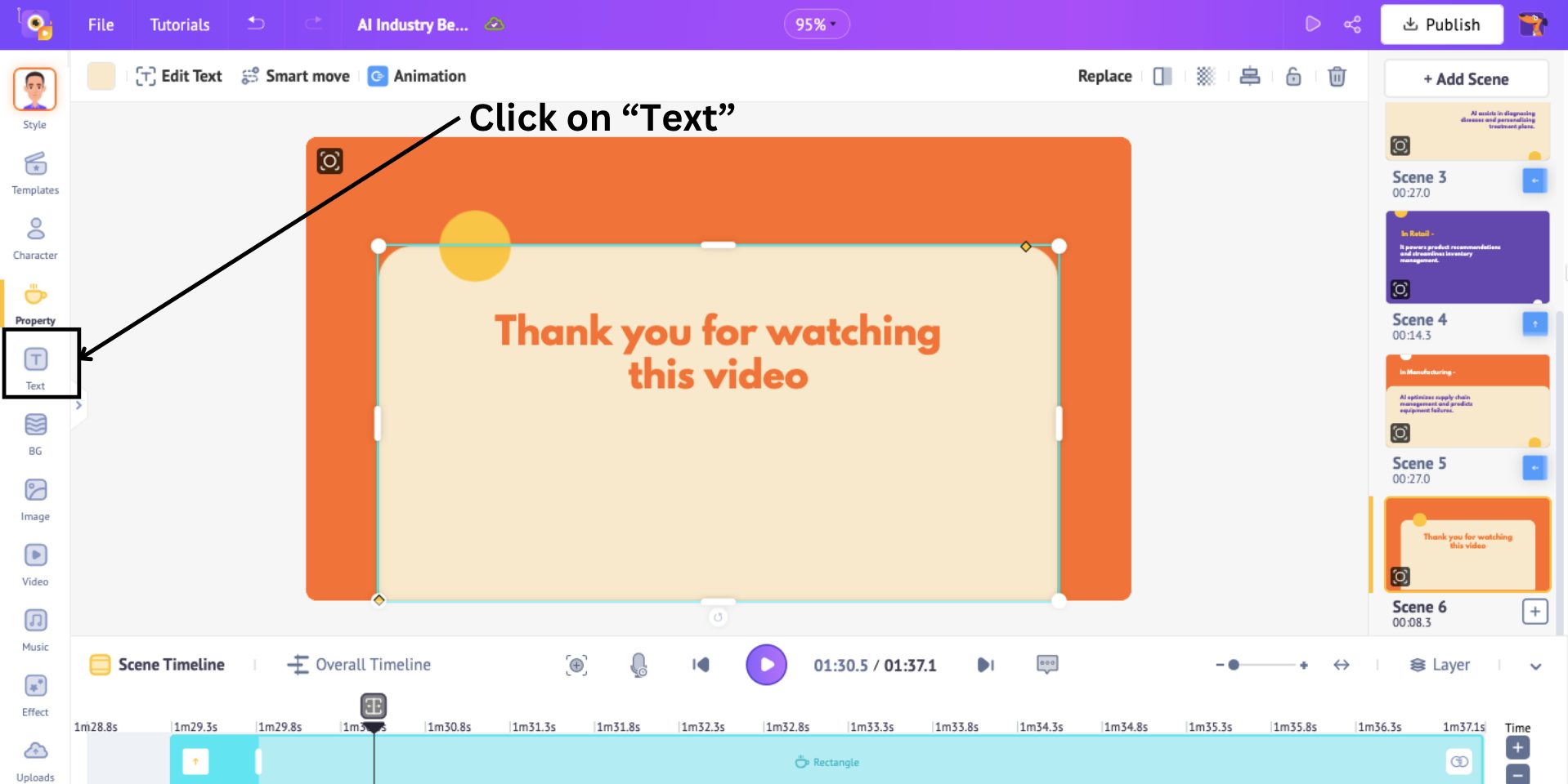 adding text to the animated video generated by ai