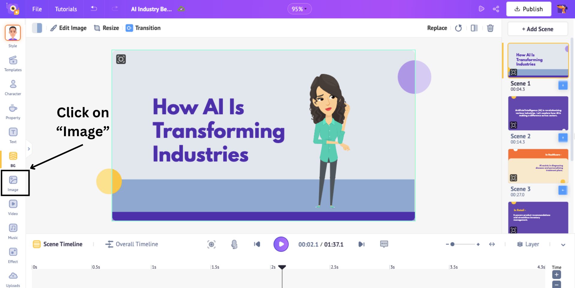 adding image to the generated animated video