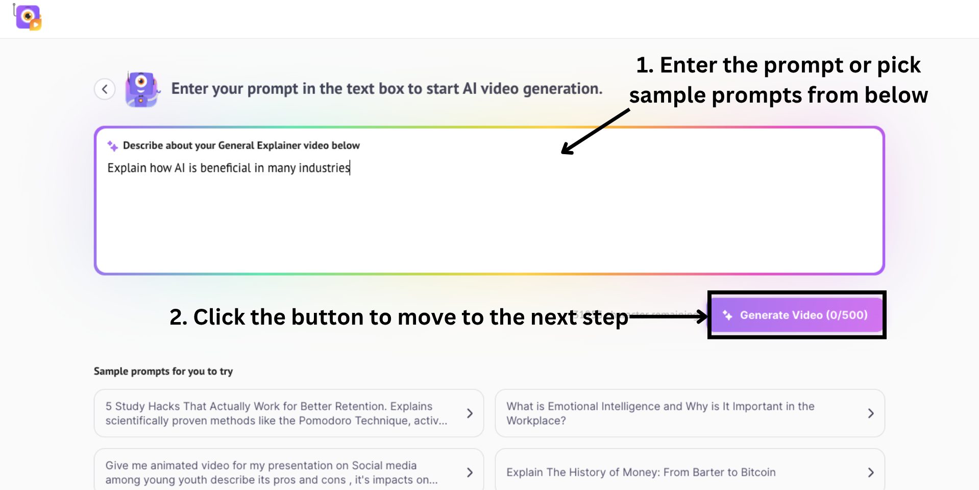 prompts to generate animated video using ai